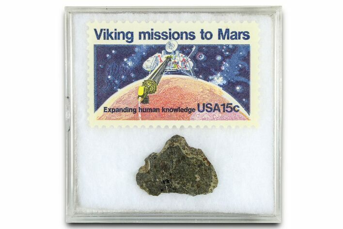 Martian Meteorite ( g) Slice - With Viking Mission Stamp #378802
